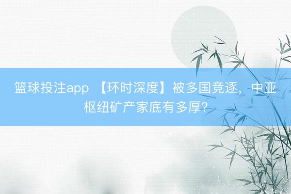 篮球投注app 【环时深度】被多国竞逐，中亚枢纽矿产家底有多厚？