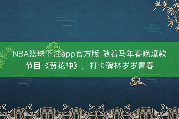 NBA篮球下注app官方版 随着马年春晚爆款节目《贺花神》，打卡碑林岁岁青春
