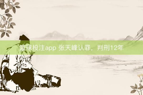 篮球投注app 张天峰认罪，判刑12年